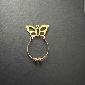 14K Yellow Gold Butterfly Charm Holder with Spacers